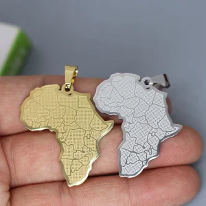 2Pc Africa Map Charms – Stainless Steel Jewelry Making Findings